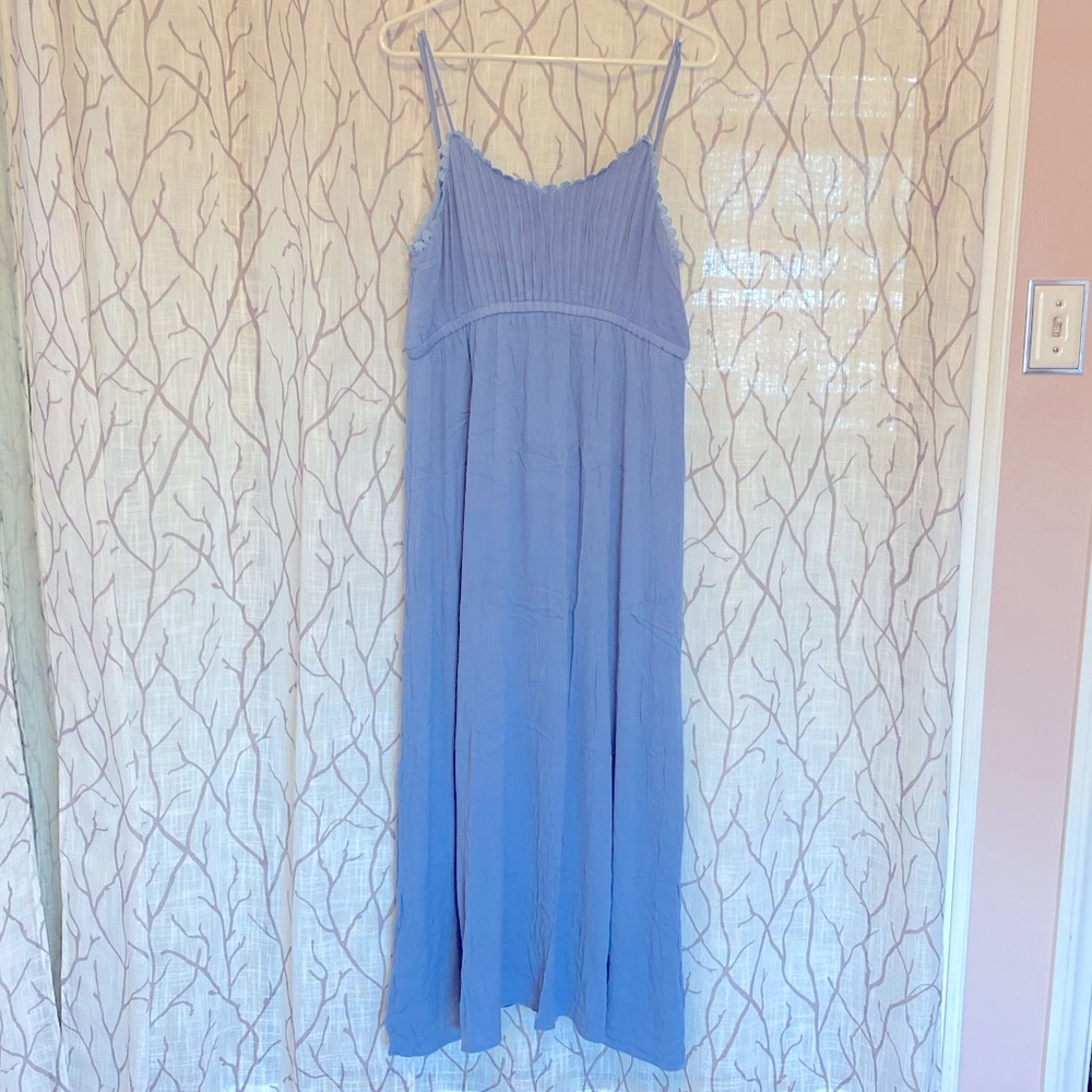 Light Blue Crochet Maternity Maxi Dress - Medium